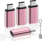 MoKo 4 Pack Lightning Female to USB C Male Adapter,USB-C Lightning Adapter for iPhone Air 17 16 15 Pro Max Plus, iPad Pro/Air, Galaxy,iPhone to USB C Adapter for Data Sync, NOT for Audio/OTG, Pink