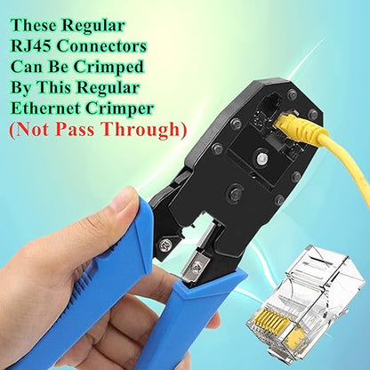 100-Pack Cat5 Cat5e RJ45 Connectors Ends for Solid Wire and Standard Cable (Not Pass Through)