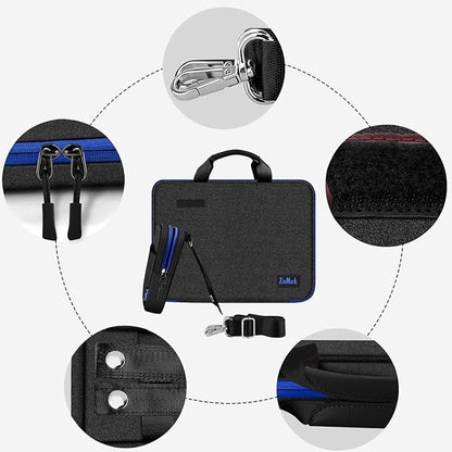 Laptop Case 15.6 Inch Briefcase Military-Grade Protection with Detachable Belt Bag, Compatible All Model of 15-16 Inch MacBook Pro and Most Popular 15.6 Inch Notebooks Chromebooks (Black Blue)