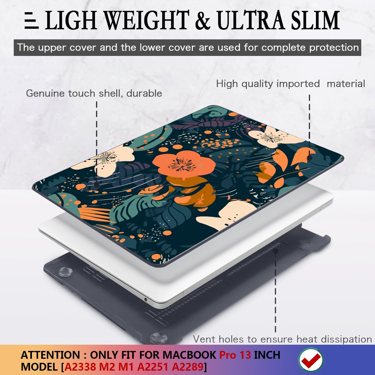 CISSOOK Compatible with MacBook Pro 13 inch Case 2025-2016 Release M2 M1