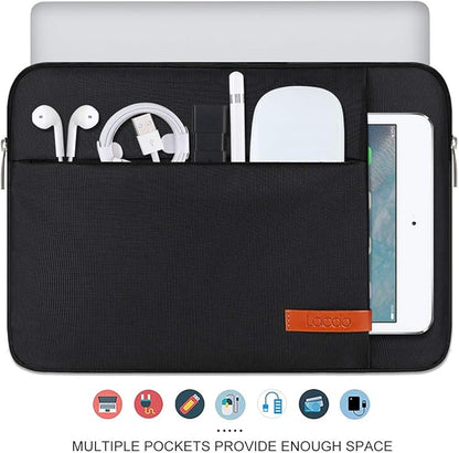 Lacdo 13 inch Laptop Sleeve Case for 13 inch New MacBook Air M4 A3240 2025, M3 A3113, M2 A2681, M1 A2337 | 13" MacBook Pro M2/M1 A2338 A2251 A2289 | 13" iPad Air M3/iPad Pro M4 Computer Bag, Black