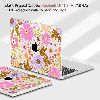 Teryeefi Compatible for MacBook Air 13.6 inch Case A3240 A3113 A2681 (2025 2024-2022 Release), Protective Plastic Hard Shell Cover for MacBook Air M2 M3 M4 13 inch, Pretty Floral A006