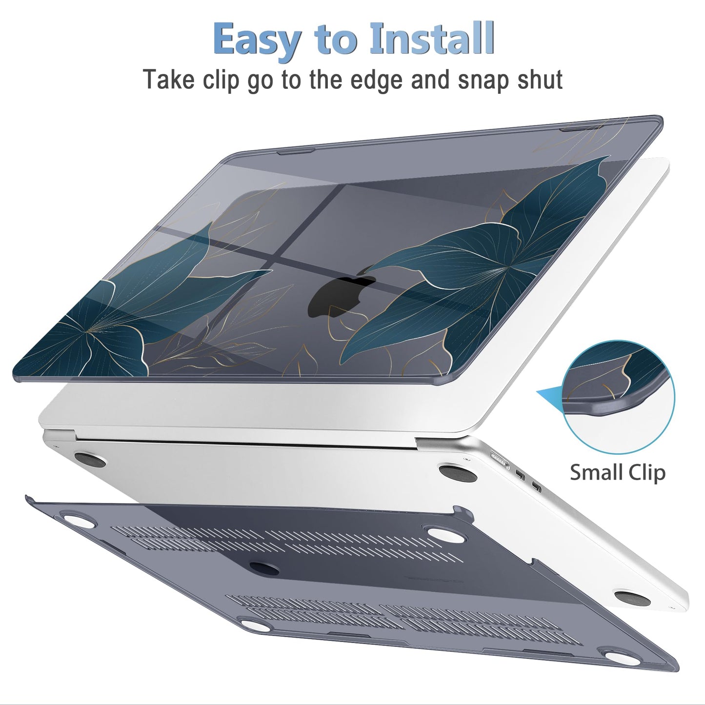 Mektron Case for 2026 MacBook Air 15 INCH M5 A3448 Compatible with M4 A3241 /M3 A3114 /M2 A2941 Printed Plastic Hard Shell Cover with 15.3" Liquid Retina Display Touch ID- Floral C348