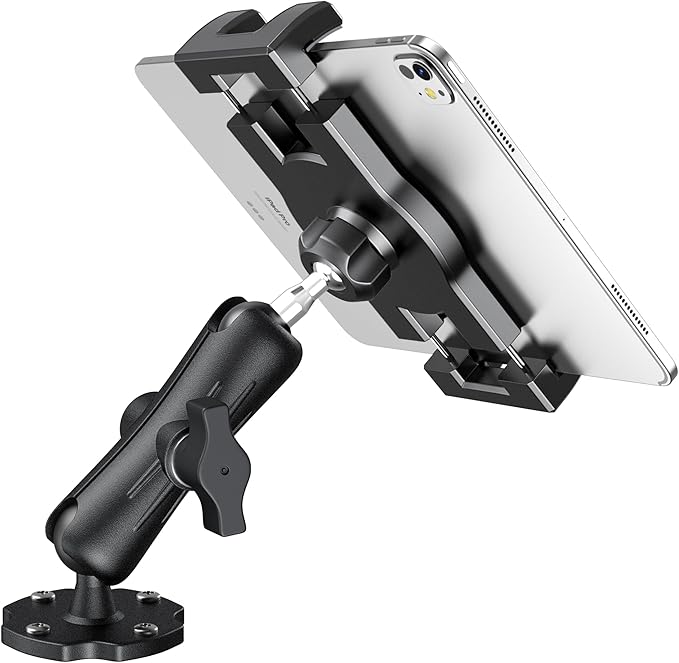 Keuvirya Heavy Duty Tablet Mount for Truck & Vehicle, Drill Base iPad Mount
