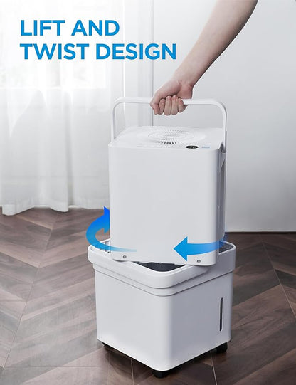Midea Cube 20 Pint Dehumidifier for Basement, Up to 1,500 Sq. Ft. dehumidifier with drain hose, ENERGY STAR Certificated, Smart Control, Compatible with Alexa, White