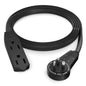 Maximm 2 Ft UL Certified 360° Rotating Flat Plug Extension Cord, 3-Outlet