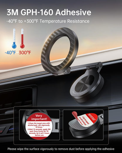 SYNCWIRE for MagSafe Car Mount 【360° Rotation】 Magnetic Phone Holder for Car, Adjustable Metal Arm, Car Magnet Phone Mount for Dashboard, Car Accessories Fit iPhone 17 16 15 14 13 Pro Max &All Phones
