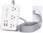 Surge Protector Power Strip 10 Ft Cord, Ultra Thin Flat Extension Cord with 6 Outlets 4 USB Ports(2 USB C), Flat Plug Power Strip, Braided Power Cord for College Dorm Room Essentials