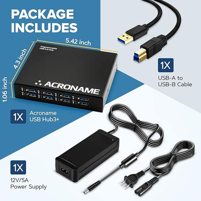 Managed USB Switch/Hub 2 Computers - 9 Port, Fast Charge (4A), Industrial & Scientific Grade, Programmable Compatible with Mac/Windows/Linux for Keyboard Mouse External Hard Drive