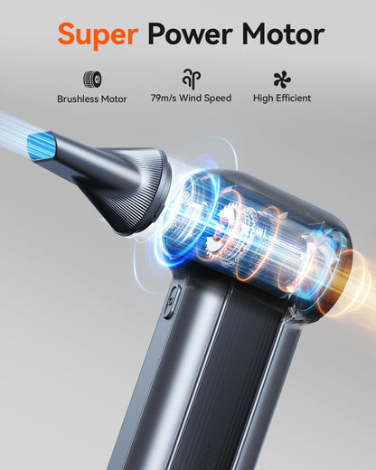WOLFBOX MF100 Compressed Air Duster, 150000RPM Turbo Fan, 45 m/s Airflow