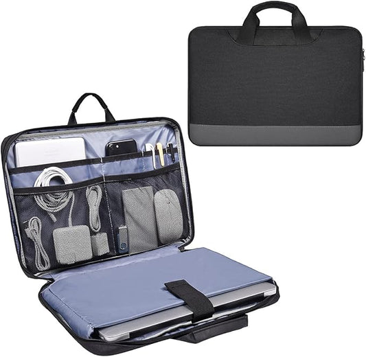 11.6-12.9 Inch Waterproof Laptop Bag Sleeve for Women Men Business Briefcase with Organizer for Acer Chromebook Spin 311, Lenovo Chromebook C330, Samsung Chromebook 4, HP ASUS Dell Surface Case, Black
