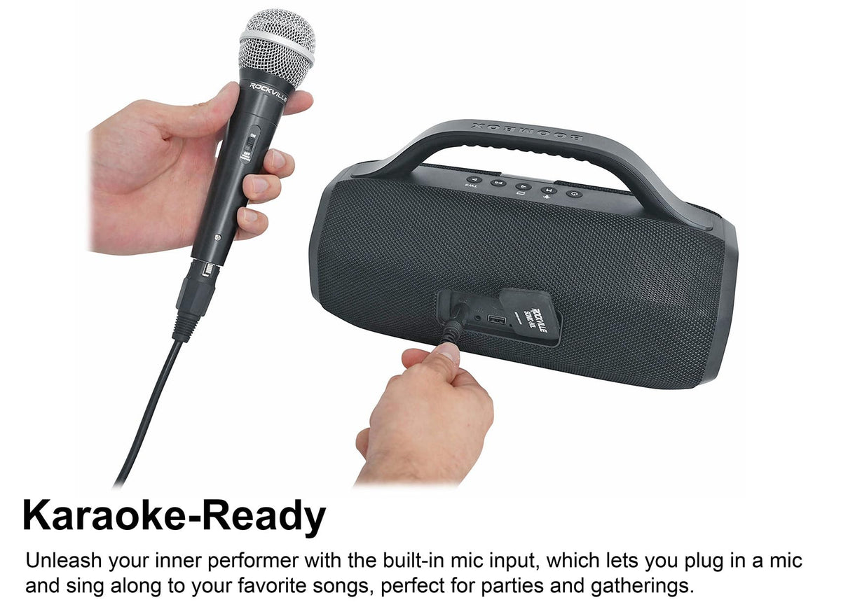 Rockville SONIC-50L Large Portable Bluetooth Speaker for Parties, Black
