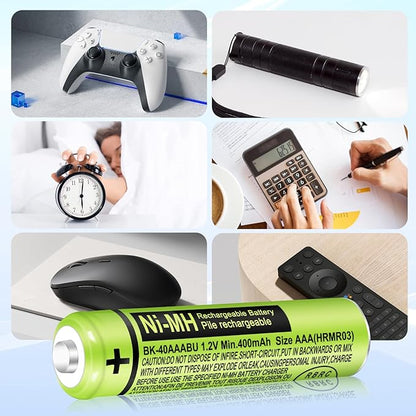8 Pack BK-40AAABU Ni-MH AAA Rechargeable Battery for Panasonic,1.2v 400mah Rechargeable AAA Batteries Panasonic Cordless Phones, Electronics,Remote Controls