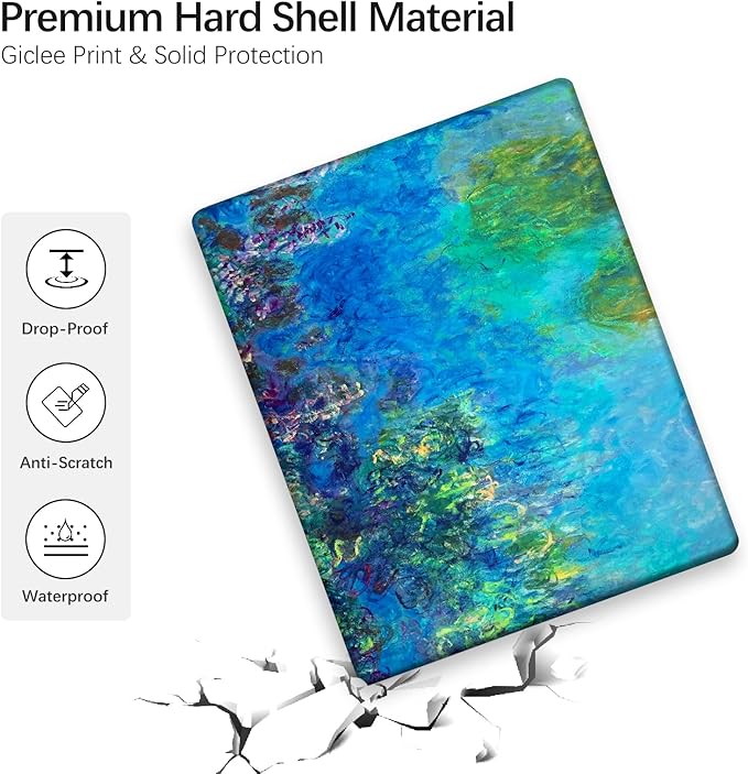 Compatible with MacBook Pro 13 inch Art Case Skin, 2022, 2021, 2020-2016 Release A2289/A2251/A2338 M1 Plastic Watercolor Hard Shell with Keyboard Cover & Screen Protector (Wisteria by Claude Monet)