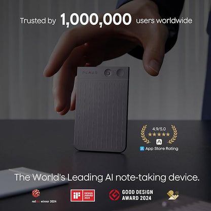 Plaud Note AI Voice Recorder, Voice Recorder w/Case, App Control, Transcribe & Summarize with AI Technology, Support 112 Languages, 64GB Memory, Audio Recorder for Lecture, Meeting, Call, Interview