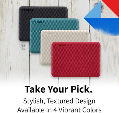 TOSHIBA Canvio Advance 4TB & Basics 2TB Portable External Hard Drives USB 3.0
