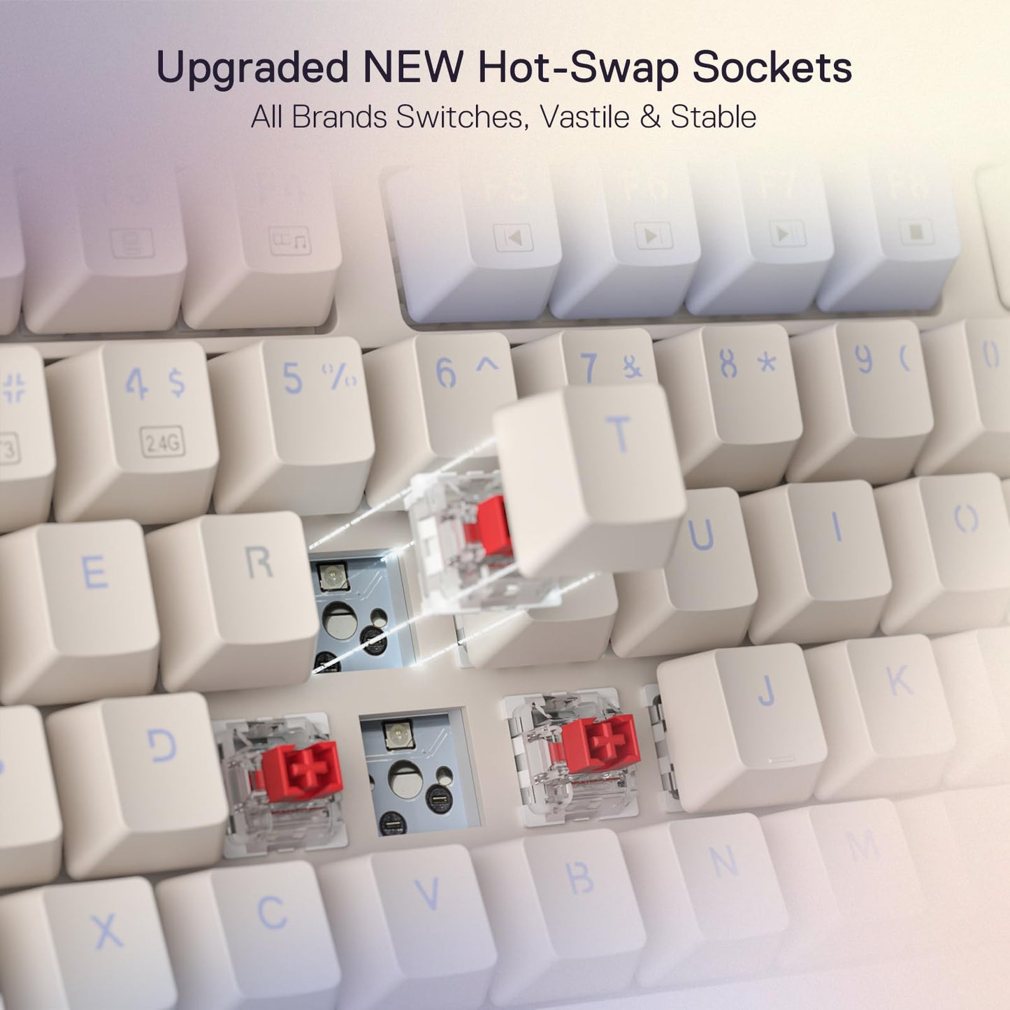 Redragon K673 PRO Wireless 81-Key RGB Gasket Gaming Keyboard, Scroll Knob