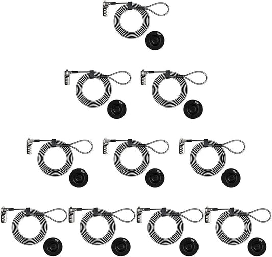 I3C Laptop Cable Lock 4 Digital Combination Lock Security Computer Cable Lock Anti Theft Combination Lock Compatible for Tablet Laptop (10 Packs)