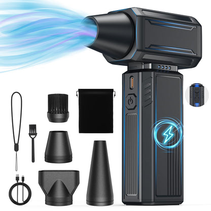 Compressed Air Duster,200000RPM Electric Duster,Stepless Speed Mini Air Blower,Replace Canned Air Duster,Cordless Rechargeable Jet Fan Blower for Keyboard Computer Car Cleaning Dry-Black