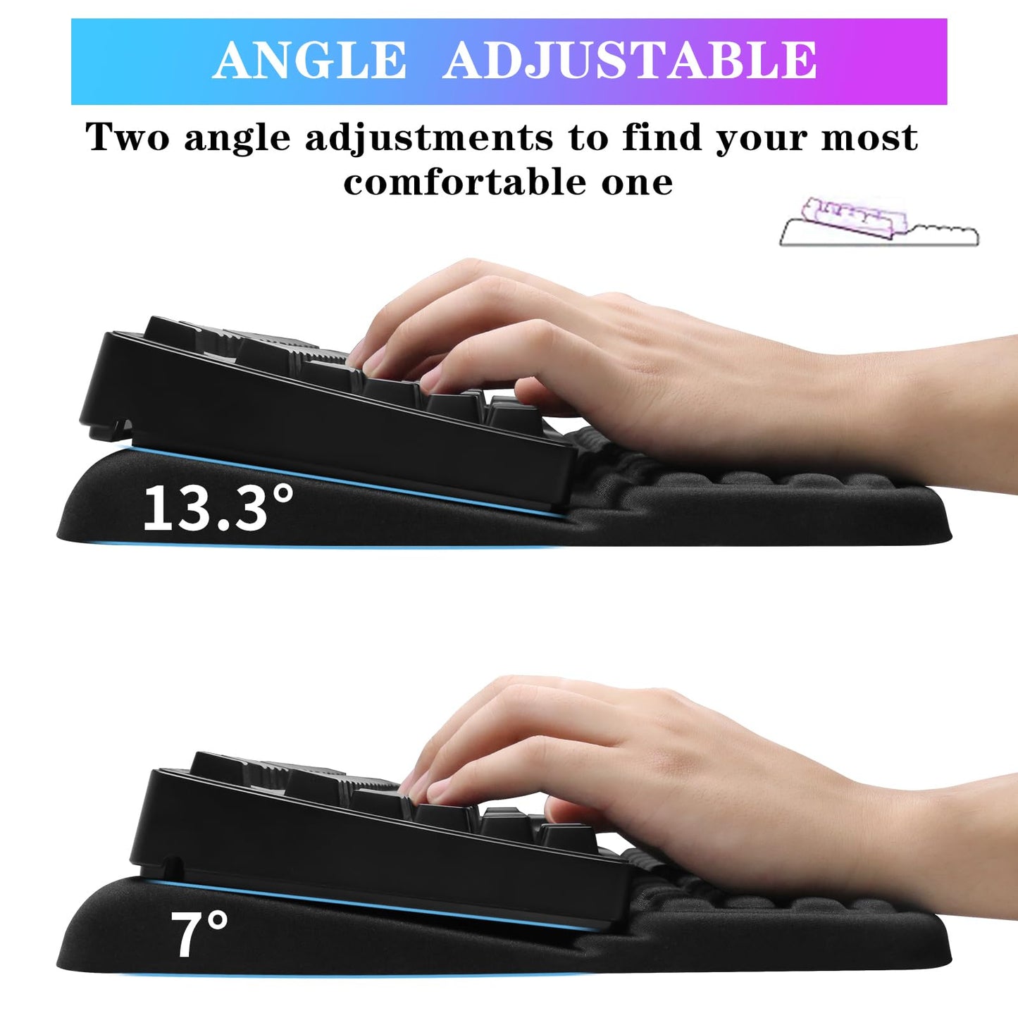 Computer Keyboard Stand with Wrist Rest Support Pad, 02-Black
