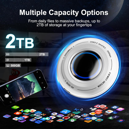 FP108 1TB Magnetic Portable SSD, External Solid State Drives with PD-100W and 2050MB/s USB-C 3.2 Gen 2x2, Play While Charging, Compatible with iPhone 16/15 Pro Max, Android, PC, Mac, Switch Lite
