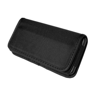 CELZEN Nylon Cell Phone Holster for Samsung Galaxy A23/A25/A26/S22/S23/S24/S25 Cricket Outlast 5g, icon 5,icon 6, Horizontal Case Canvas Waist Carrying Pouch with Belt Clip/Loops, Black