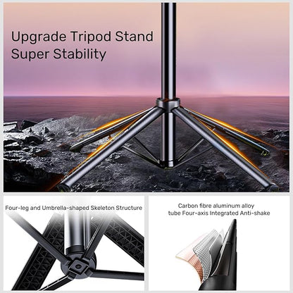 Auto Face Tracking Selfie Stick Tripod for iPhone with Light,360 Rotation That Follows Your Movement,70" Phone Camera Tripod Stand with Remote for Content Creator Vlog Live Stream Video Recording