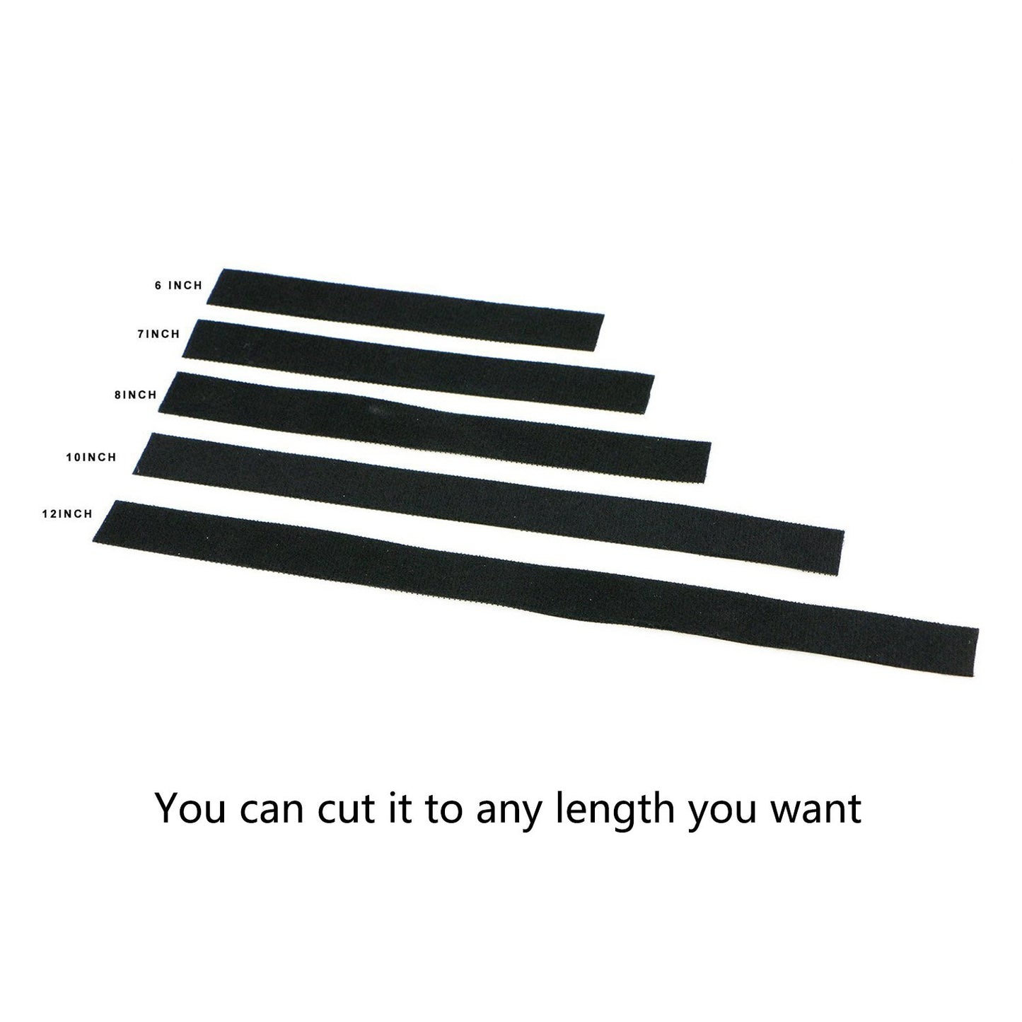 Saisn Reusable Fastening Tape Cable Ties 3/4 Inch Double Side Hook Roll (10 Yard, Black)