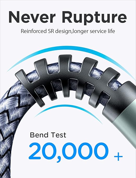 AINOPE 2 Pack USB Extensions Cable High Speed USB 3.0 Extension Cord Type A Male to Female Sturdy Braided Material Fast Data Transfer Compatible with USB Keyboard,Mouse,Flash Drive,Grey,6.6FT+6.6FT