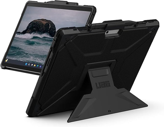 URBAN ARMOR GEAR UAG Designed for Microsoft Surface Pro 13" 12/11 Edition Case with Built-in Kickstand & Pen Holder Compatible with Type Cover Keyboard Rugged Protective Cover, Metropolis Black