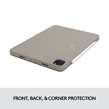 Logitech Combo Touch iPad Pro 11-inch (1st, 2nd, 3rd, 4th gen - 2018, 2020, 2021, 2022) Keyboard Case - Detachable Backlit Keyboard, Click-Anywhere Trackpad - Sand; USA Layout