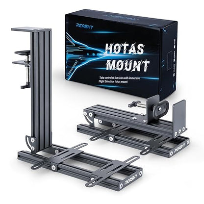Reashy Hotas Mount, Joystick Mount, Aluminum Flight Stick Desk Mount for Logitech X56, X52, X52 Pro, Thrustmaster T.1600M, TCA, T.Flight Hotas One, 4, X, Airbus, VKB Gladiator Nxt (Gray)