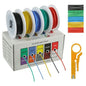 BOJACK 26 AWG Flexible Silicone Wire Electric Wire Hook up Wire Kit 300V Cables with Plus 20 φ3mm Heat Shrink Tubings and a Mini Wire Stripper(5 Colors 32.81Ft Each Color, 26AWG)