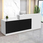 Reception Desk with Counter Modern Checkout Counter with Lockable Drawer Keyboard Tray Receptionist Desk for Office Salon Reception Table E Left 79inch/200cm