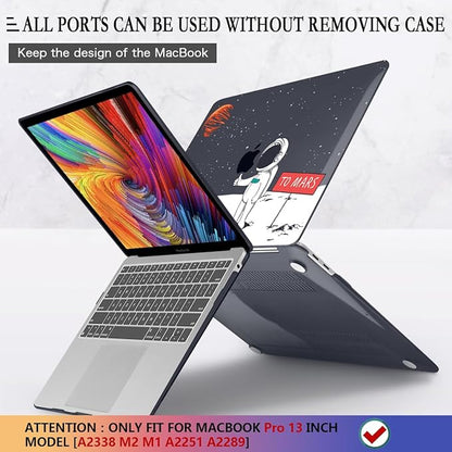 CISSOOK Compatible with MacBook Pro 13 inch Case 2025-2020 Release M2 Chip A2338 M1 A2251 A2289, Astronaut Hard Shell Case for MacBook Pro 13 Inch with Touch Bar, Space Themed Mars