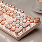 Wireless Typewriter Style Mechanical Keyboard with White Backlit, Knob