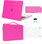 MOSISO Compatible with MacBook Air 13 inch Case 2025 2024 2023 2022 M4 A3240 M3 A3113 M2 A2681, Hard Shell&Sleeve Bag&Keyboard Skin&Webcam Cover&Screen Film for MacBook Air 13.6 inch, Bright Rose