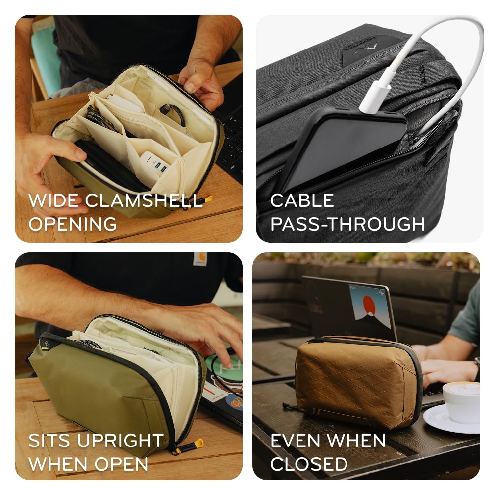 Peak Design Tech Pouch, Eclipse, Electronics Organizer for Travel or Everyday Carry, Origami-Style Storage, Cable Pass-Through, Weatherproof Recycled Nylon, Gear Carry Bag for Men and Women