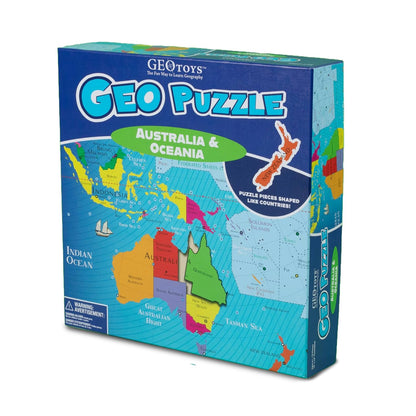 GeoPuzzle 19x16 Australia & Oceania Jigsaw Puzzles,50 Pc Puzzle for Kids