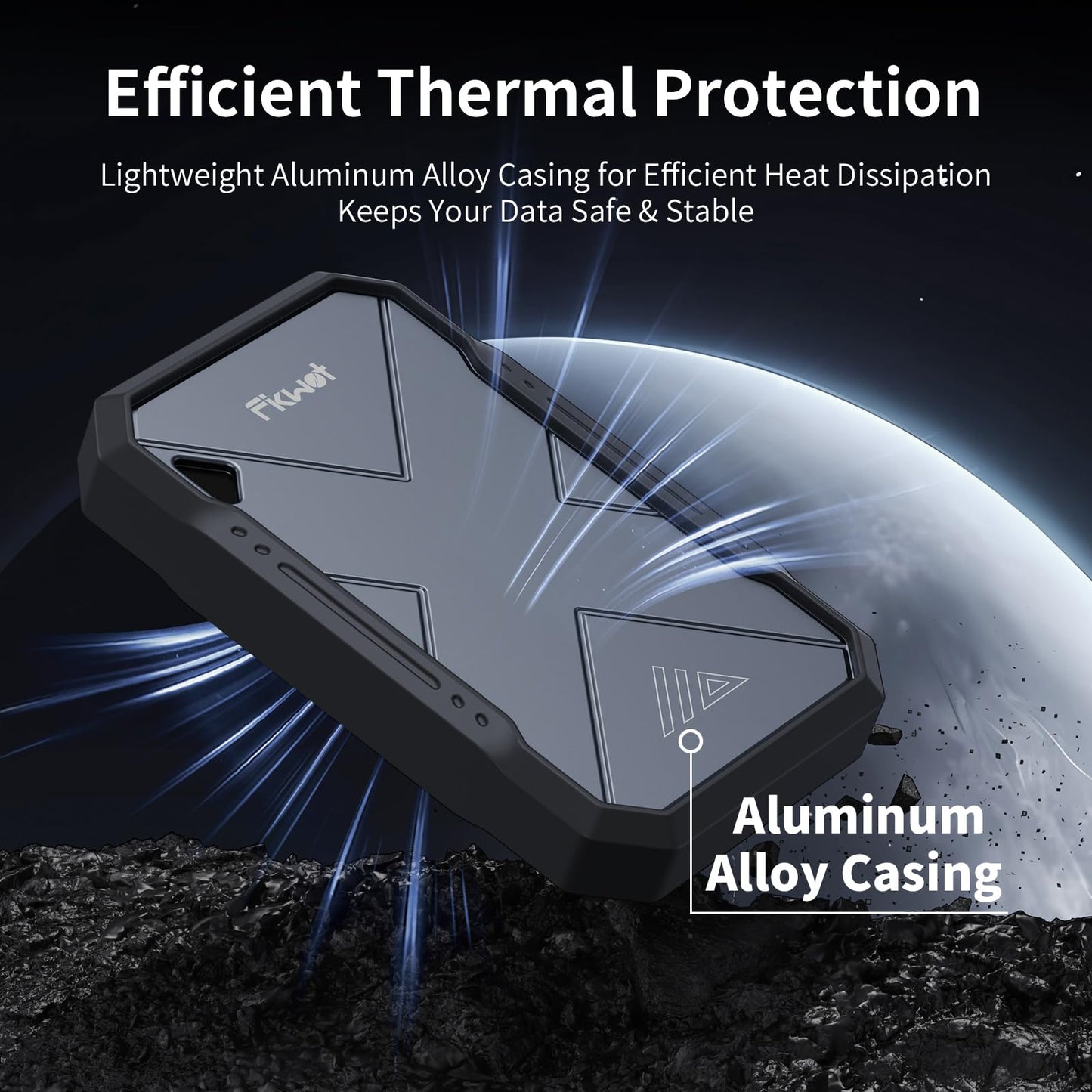 500GB Portable SSD, Up to 2050MB/s, USB 3.2 Gen2 USB-C, IP68 Water & Dust Resistant, Shockproof, External Solid State Drive for Smart TV, Cameras, iPhone 16/15, Windows, Mac and Other Devices (FP90)