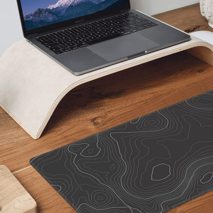Topographic Contour Extended Big Mouse Pad Large,Gaming Mouse Pad Desk Pad,31.5×11.8 Inch Long Computer Keyboard Mouse Mat Mousepad with 3mm Non-Slip Base and Stitched Edge for Gaming and Office