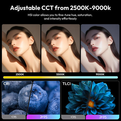 ULANZI LE20 RGB Video Light, 20W Pocket Camera Light, 2500-9000K CRI 95+ 20 Scene 360° Full Color Portable Photography Video Lighting Mini LED Fill Light for YouTube, TikTok, 5000mAh Rechargeable