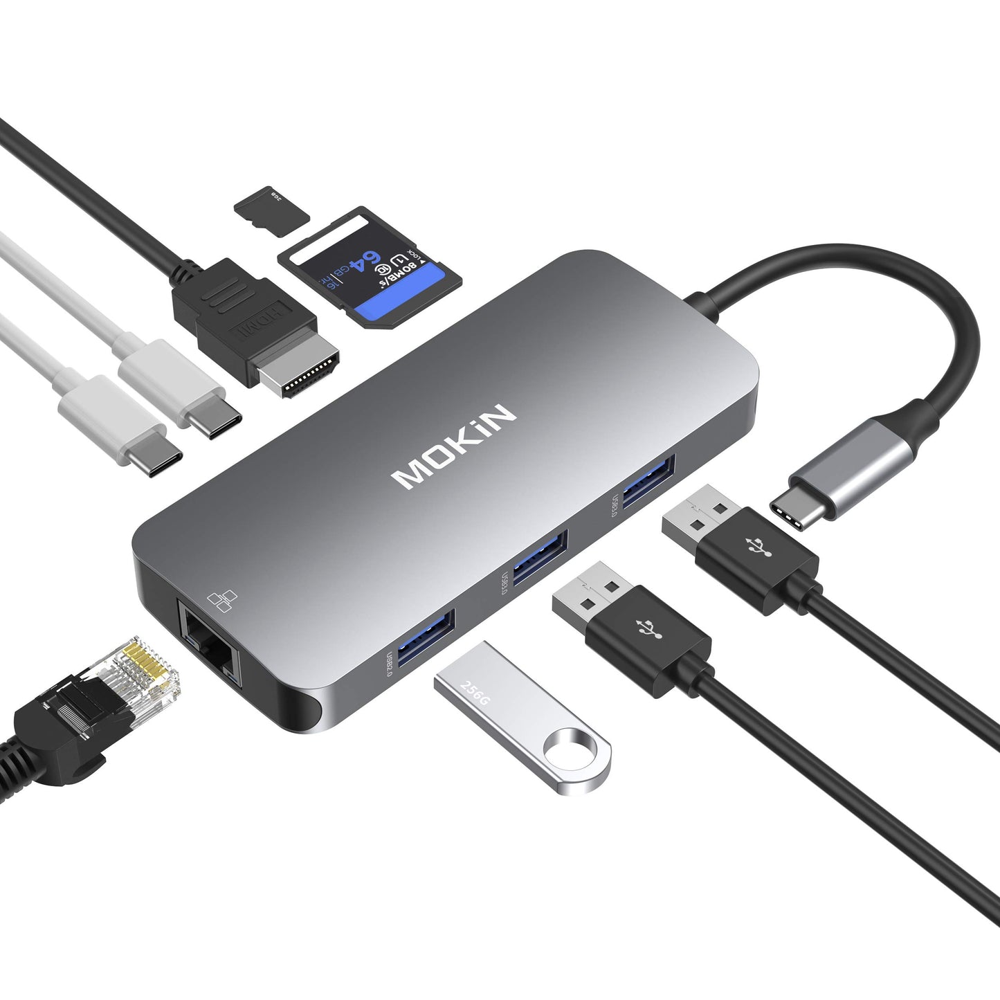 MOKiN USB C HDMI Dongle for MacBook Hub Adapter for Dell/Lenovo/HP Laptop