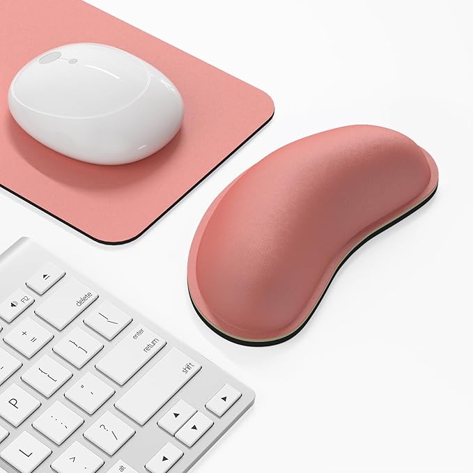Dapesuom Mouse Wrist Rest, Ergonomic Memory Foam Mouse Wrist for Computer Desk Mats Support, Hand Rest Pad Cushion for Gaming, Office, Laptop, Men, Women, Pain Relief & Easy Typing, Indian Red