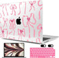 MEEgoodo Case for MacBook Air M4/M3/M2 13.6 inch 2025 2024 2022, Fit Model A3240 A3113 A2681, Compatible with MacBook Air 13 inch, Laptop Hard Shell Case with Keyboard Cover, Coquette Ribbon Bow