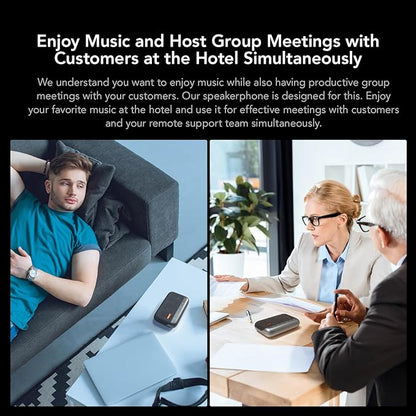 NUROUM A05B Bluetooth Conference Speaker and Microphone, Portable Wireless Speakerphone with Noise Canceling Mic, 16ft Voice Picked Up Computer Speaker for Desktop PC/Laptop/Office/Business Trips