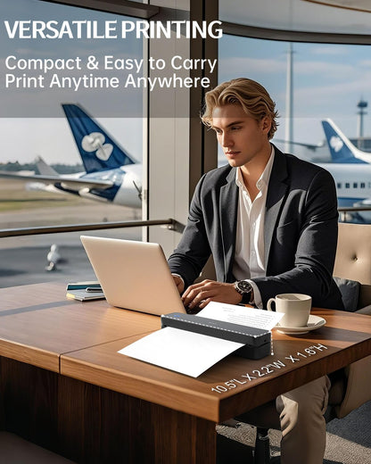 Inkless Portable Printer for Travel, MT610Pro Wireless Thermal Printer
