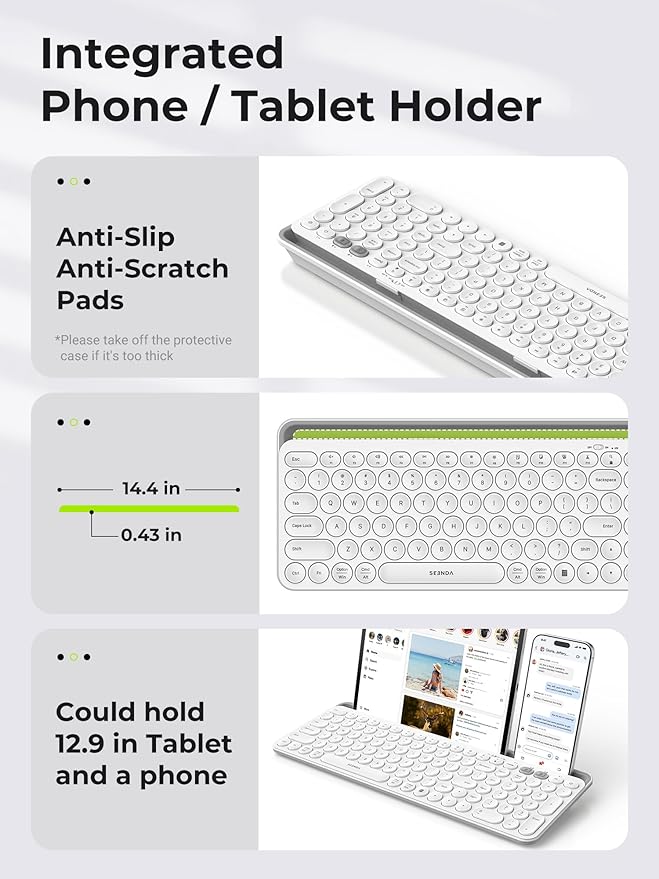 seenda CTU-301 Bluetooth Keyboard and Mouse Combo for iPad,White