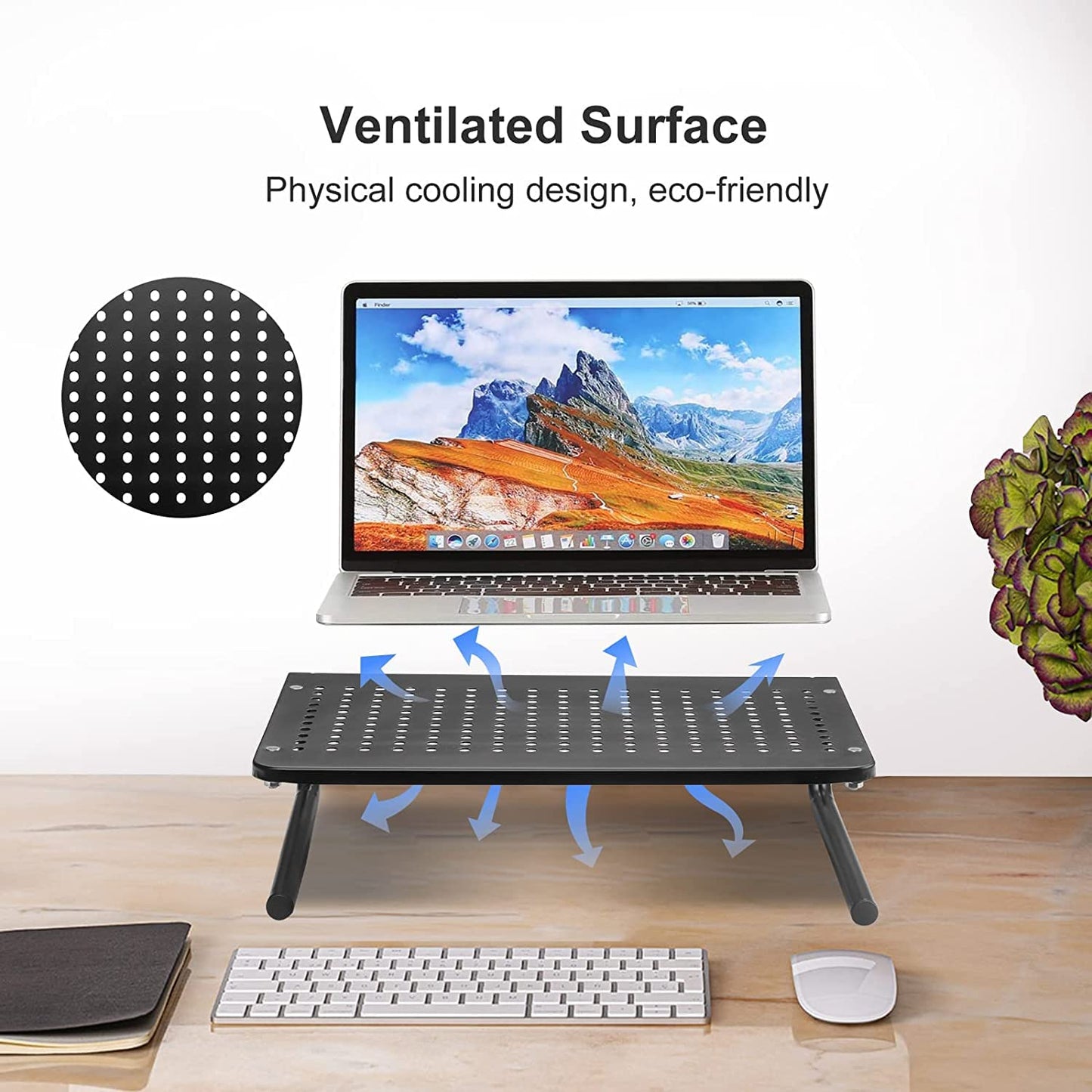 suptek Monitor Stand Riser for Computer,Laptop,Printer, Notebook and All Flat Screen Display with Vented Metal Platform and 4 Inches Height Underneath Storage (MST004)