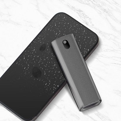 YTT Screen Cleaner, All-in-One Spray & Wipe Cleaner, with Transparent Protective Shell for All Phones, Laptop and Tablet Screens (Gray)